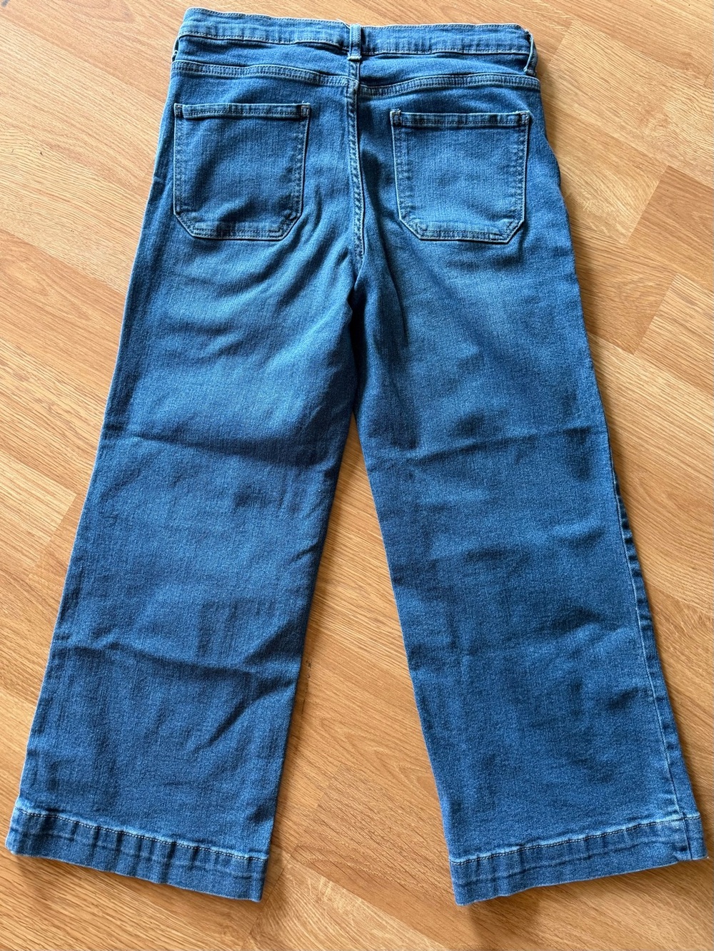 Time & Tru High-Rise Wide-Leg Cropped Jeans Front Porch Pockets Women’s Size10 - Picture 7 of 13